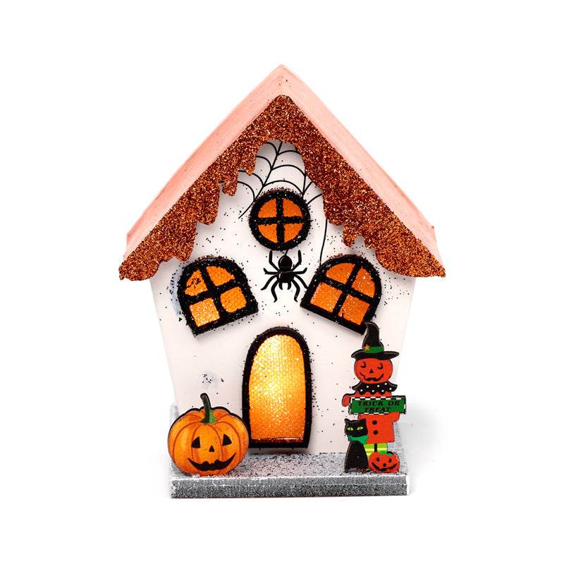 Spooky Spider Pumpkin House Halloween LED Decoration - Gift Arch