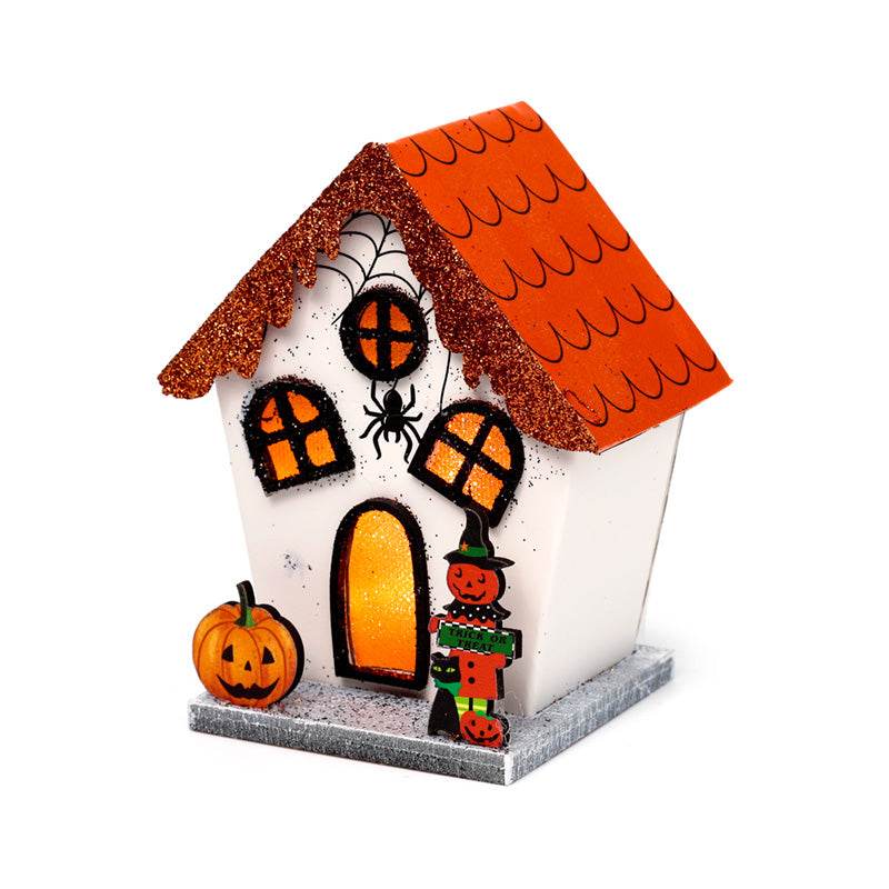 Spooky Spider Pumpkin House Halloween LED Decoration - Gift Arch