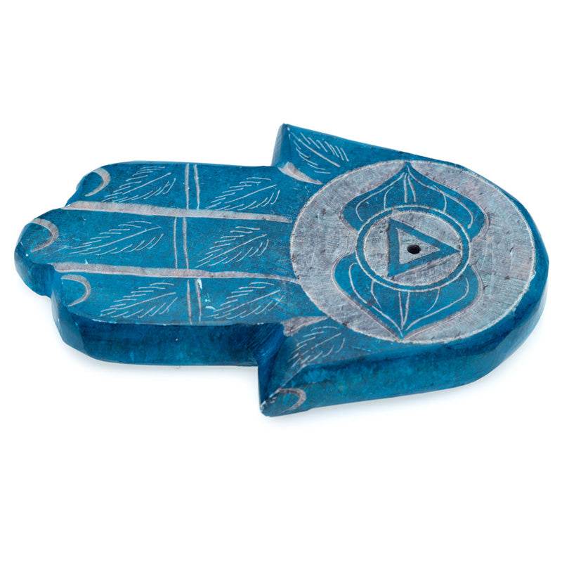 Carved Soapstone Chakra Hand Ashcatcher Incense Stick Burner - Gift Arch