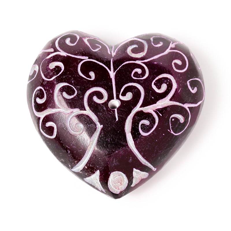 Carved Soapstone Chakra Heart Tree of Life Ashcatcher Incense Stick Burner - Gift Arch