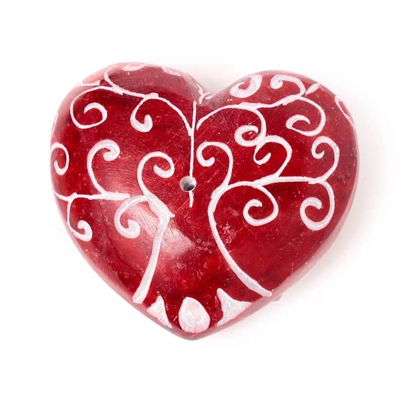 Carved Soapstone Chakra Heart Tree of Life Ashcatcher Incense Stick Burner - Gift Arch