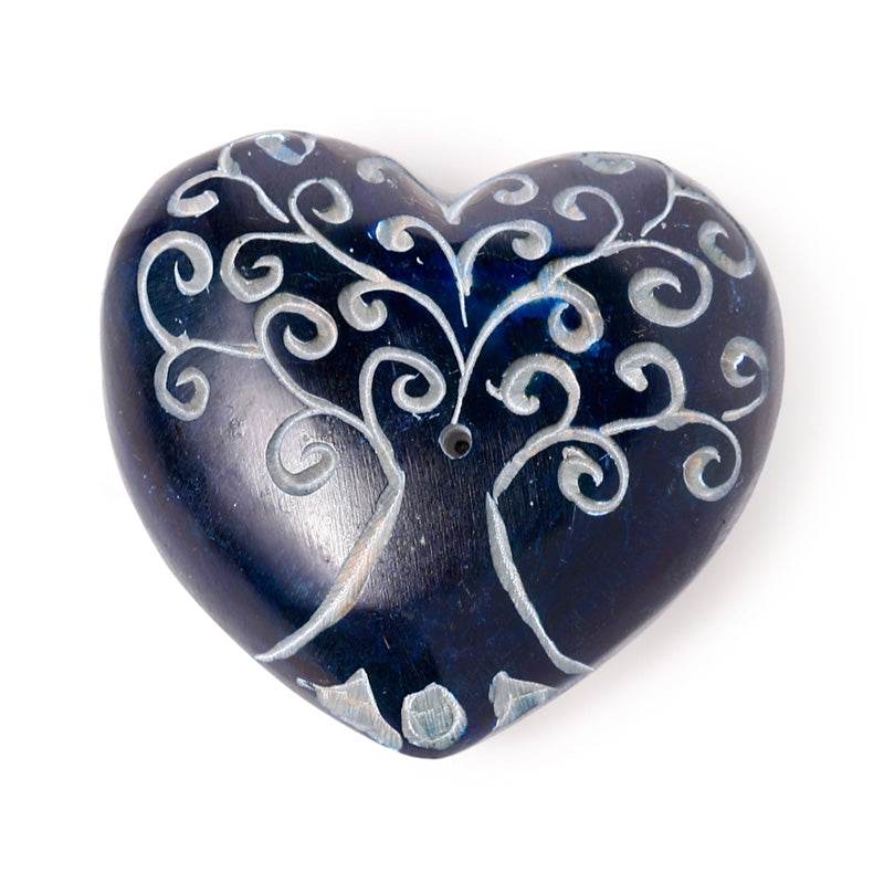 Carved Soapstone Chakra Heart Tree of Life Ashcatcher Incense Stick Burner - Gift Arch