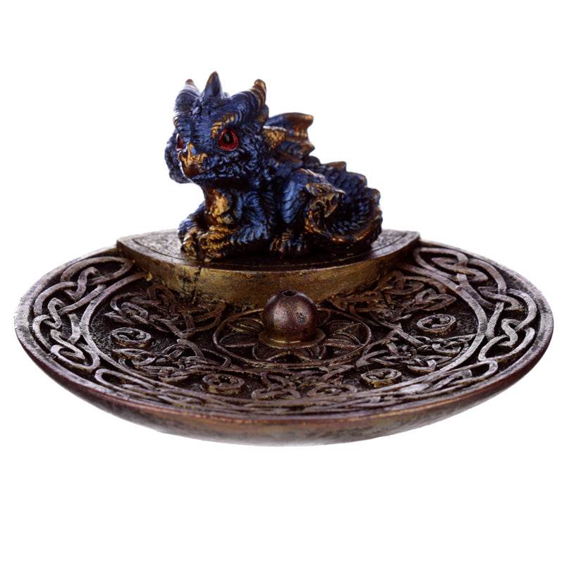 Elements Baby Dragon Celtic Ashcatcher Incense Stick Burner Dish - Gift Arch