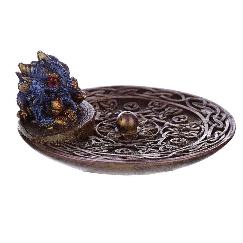 Elements Baby Dragon Celtic Ashcatcher Incense Stick Burner Dish - Gift Arch