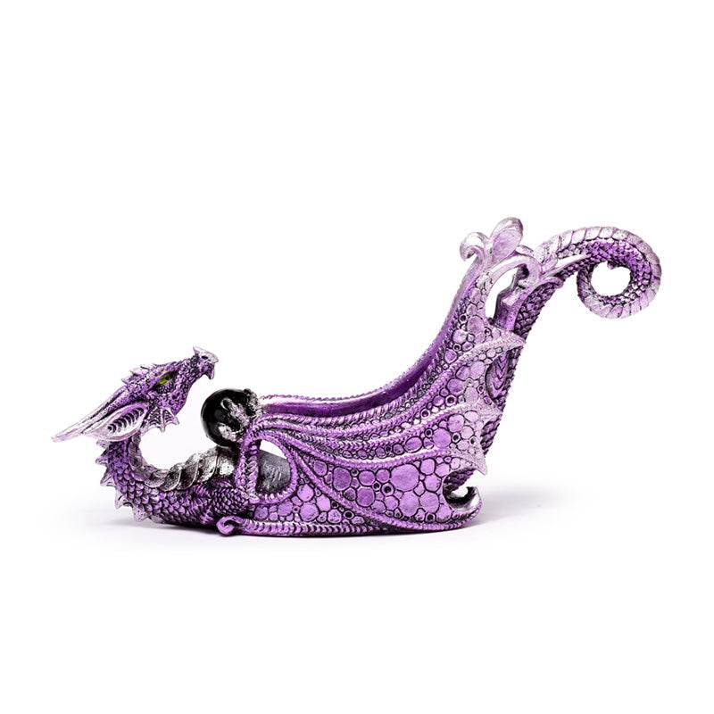 Enchanted Nightmare Crystal Orb Wing Shaped Ashcatcher Incense Stick Burner - Gift Arch