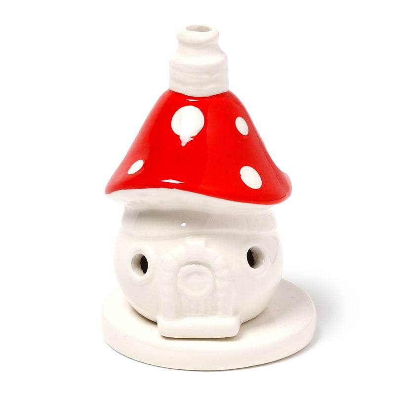 Fairy Toadstool House Ceramic Incense Cone Burner - Gift Arch