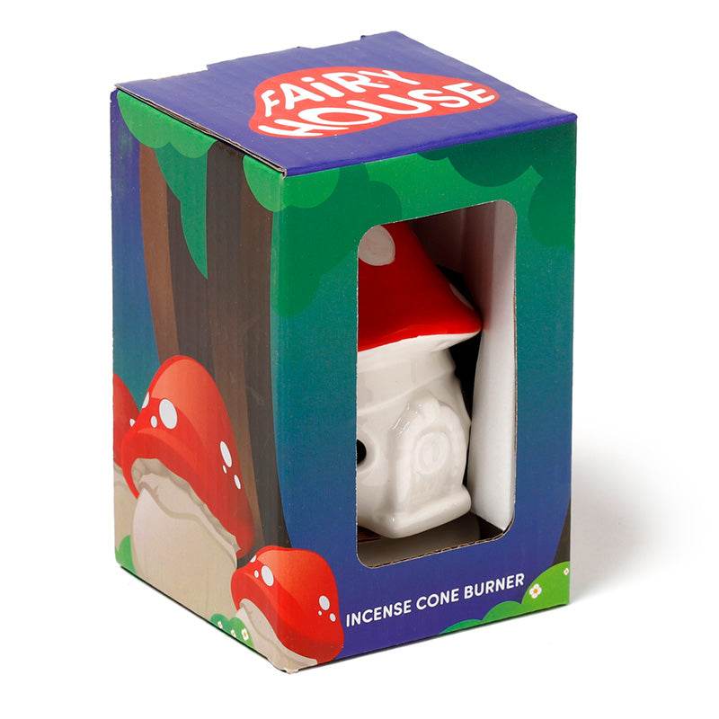 Fairy Toadstool House Ceramic Incense Cone Burner - Gift Arch