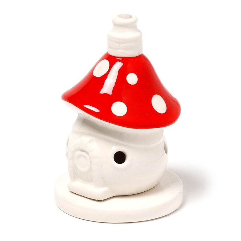Fairy Toadstool House Ceramic Incense Cone Burner - Gift Arch