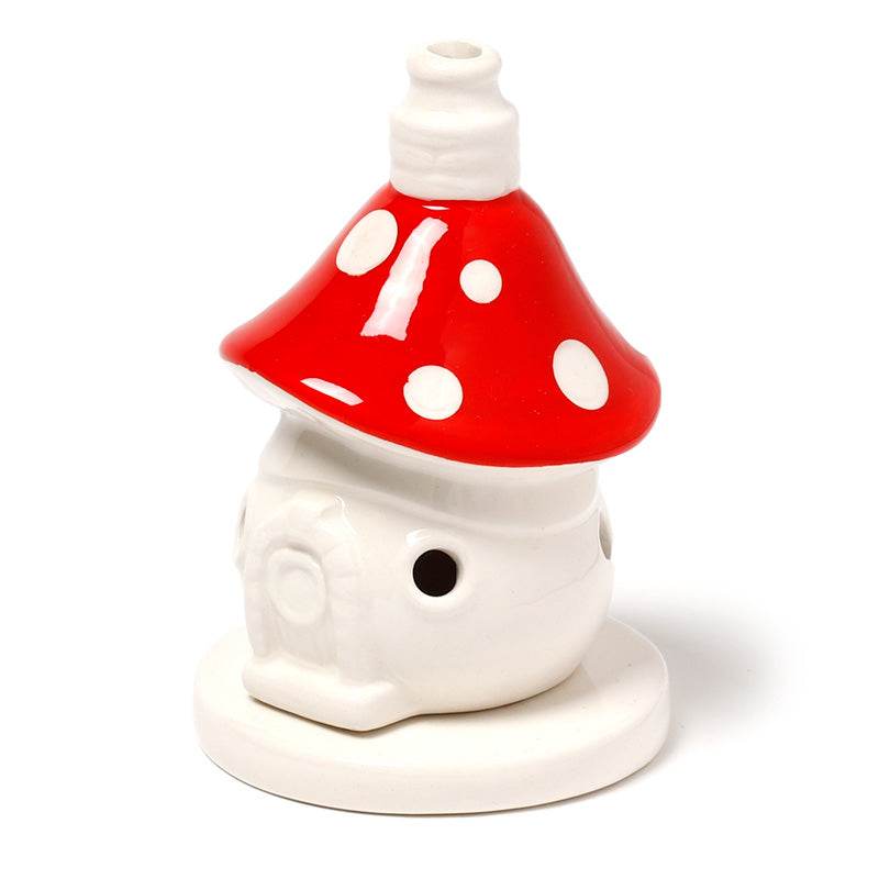 Fairy Toadstool House Ceramic Incense Cone Burner - Gift Arch