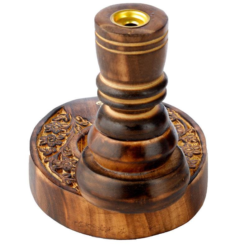 Flower Garden Carved Mango Wood Backflow Incense Burner - Gift Arch