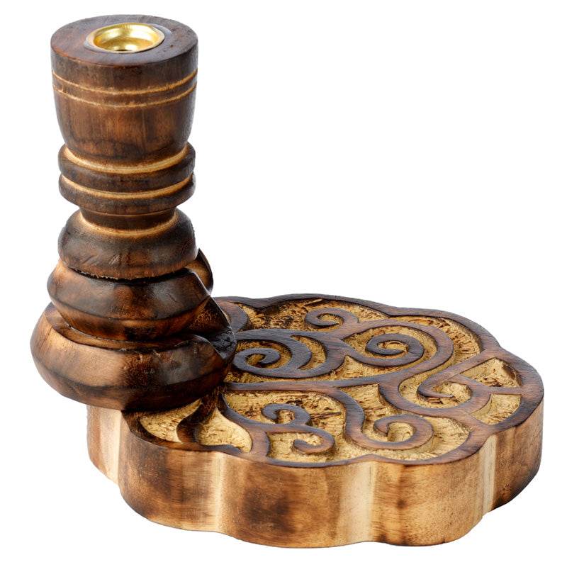 Happy Tree Mango Wood Backflow Incense Burner - Gift Arch