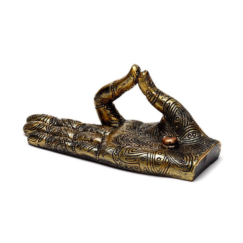 Henna Buddha Hand Ashcatcher Incense Stick Burner - Gift Arch