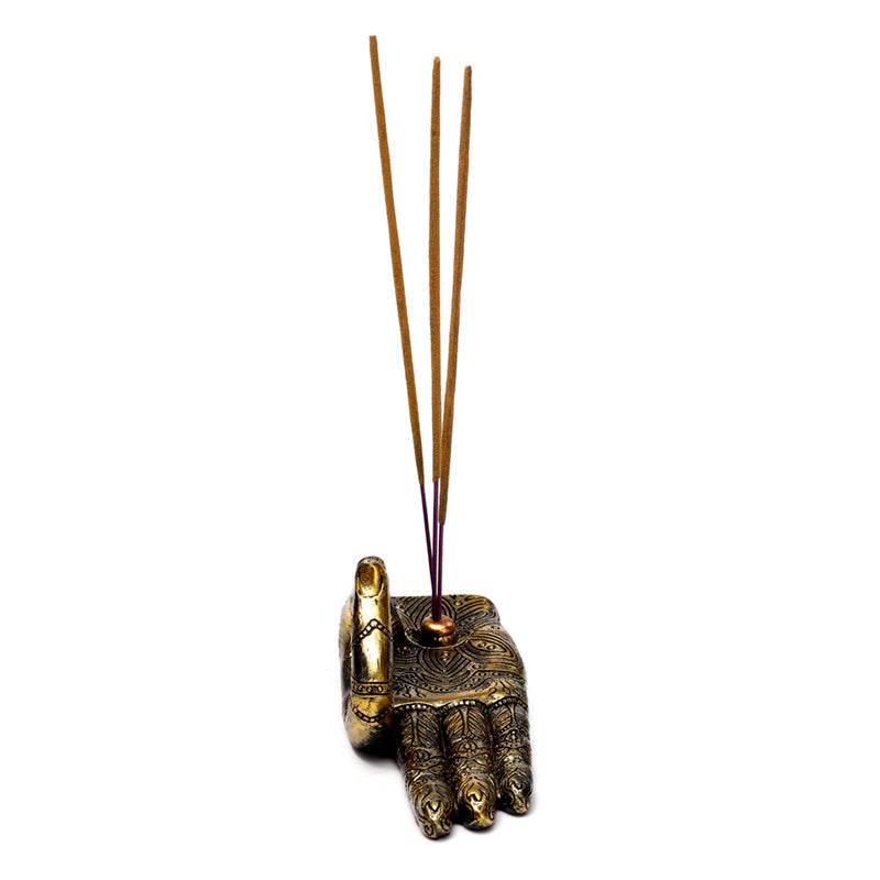 Henna Buddha Hand Ashcatcher Incense Stick Burner - Gift Arch