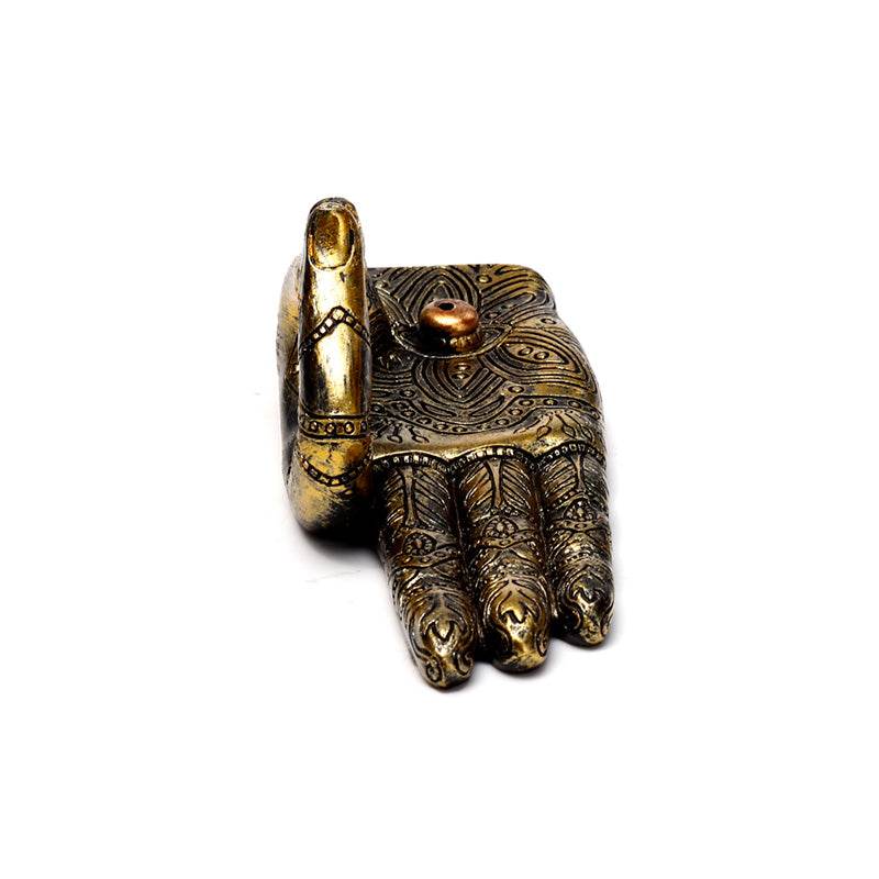 Henna Buddha Hand Ashcatcher Incense Stick Burner - Gift Arch