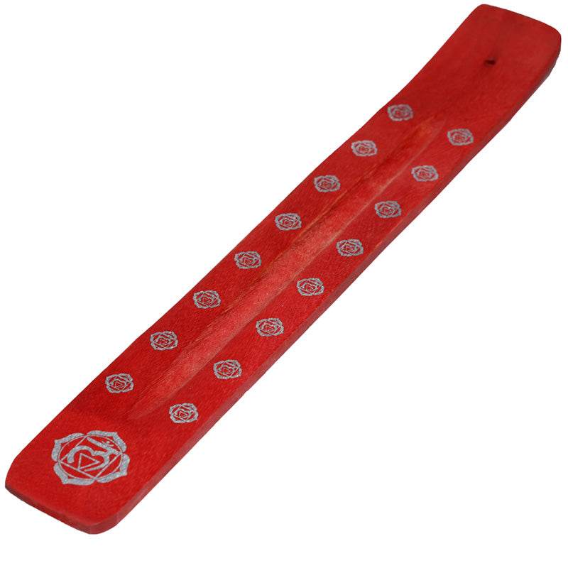 Mango Wood Bold Chakra Ashcatcher Incense Sticks Burner - Gift Arch