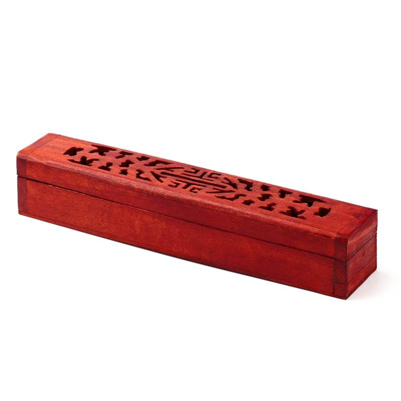 Mango Wood Carved Ashcatcher Incense Burner Box - Gift Arch