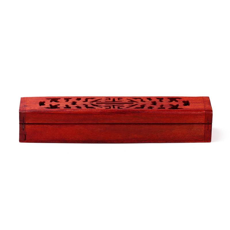 Mango Wood Carved Ashcatcher Incense Burner Box - Gift Arch