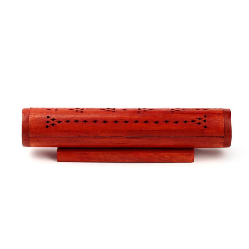 Mango Wood Round Ashcatcher Incense Burner Box - Gift Arch