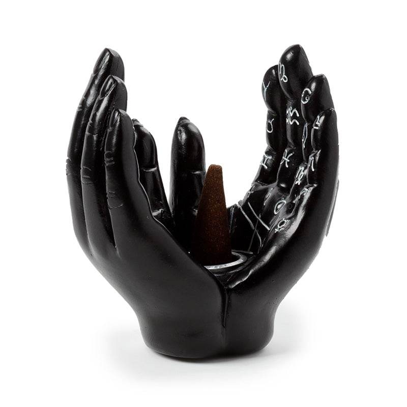 Mantric Hands/Tarot Hands Palms Open Incense Cone Burner - Gift Arch