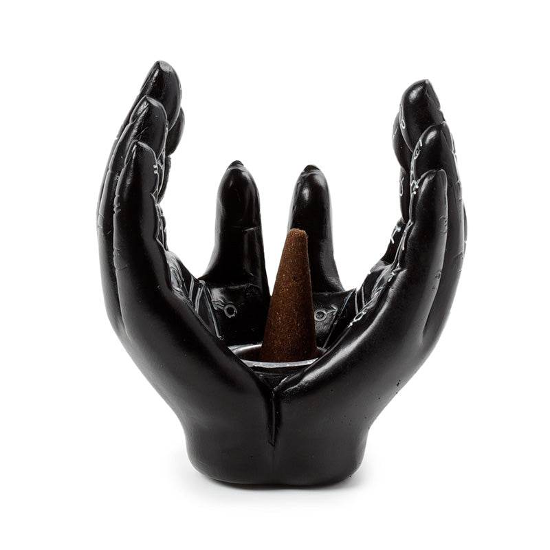 Mantric Hands/Tarot Hands Palms Open Incense Cone Burner - Gift Arch