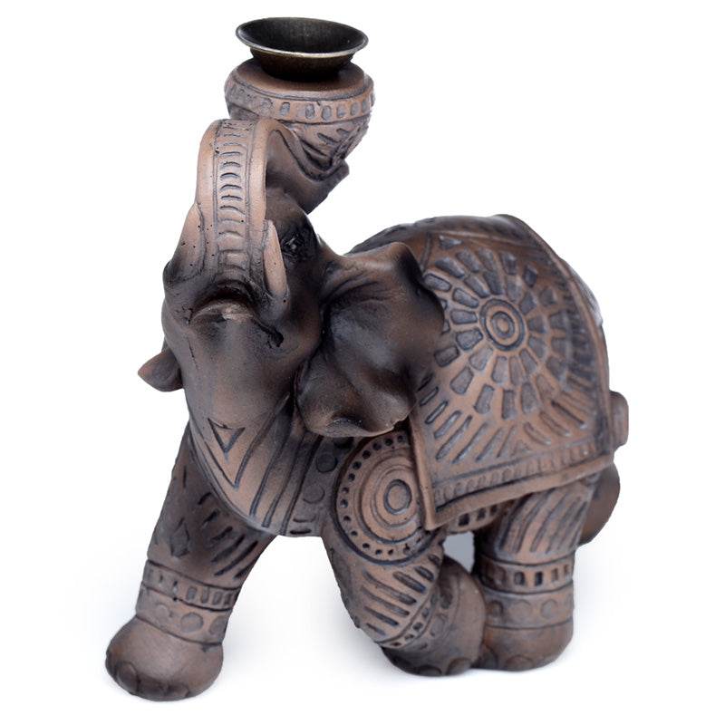 Peace of the East Wood Effect Elephant Backflow Incense Burner - Gift Arch
