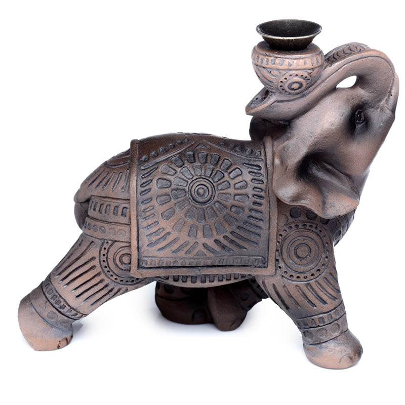 Peace of the East Wood Effect Elephant Backflow Incense Burner - Gift Arch
