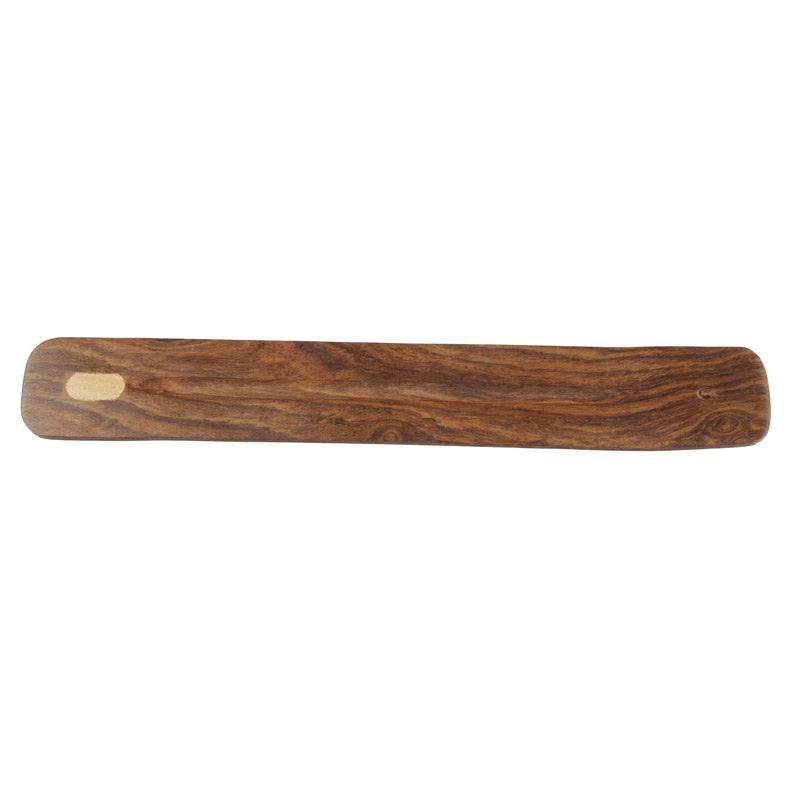 Sheesham Wood Ashcatcher Incense Stick Burner with Pale Wood Inlay - Gift Arch