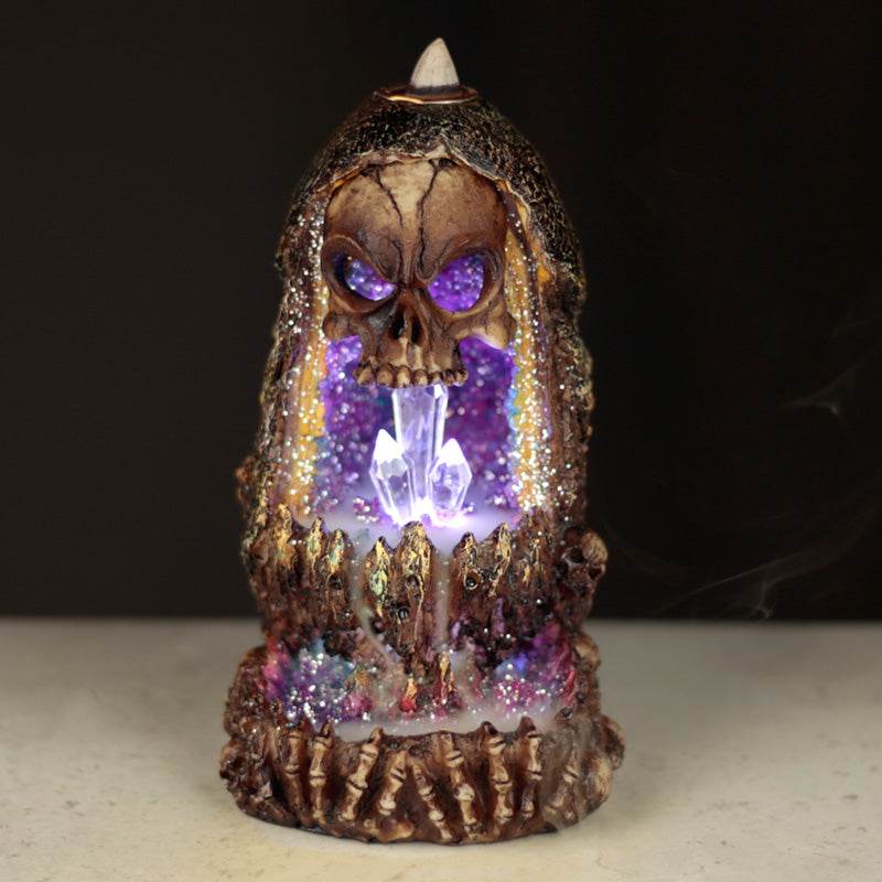 Skull Crystal Cave LED Backflow Incense Burner - Gift Arch