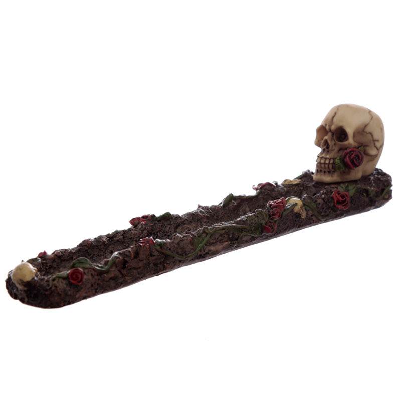 Skulls and Roses Ashcatcher Incense Stick Burner - Gift Arch
