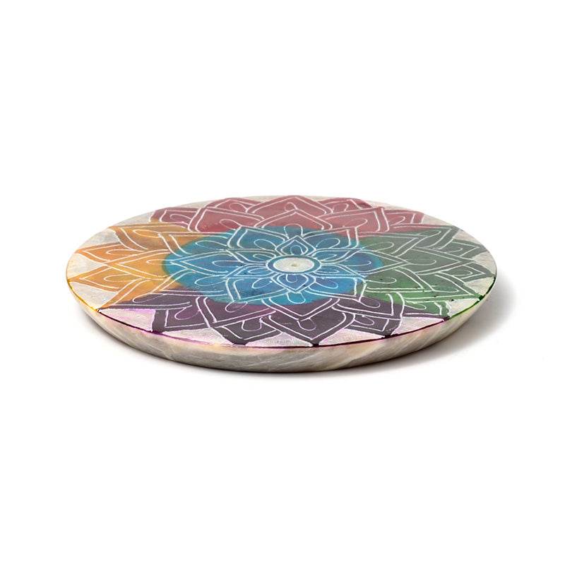 Soapstone Chakra Carved Lotus Incense Burner Dish - Gift Arch