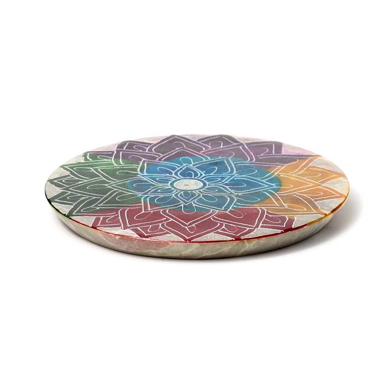 Soapstone Chakra Carved Lotus Incense Burner Dish - Gift Arch