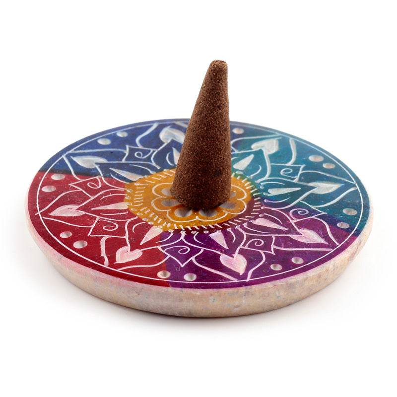 Soapstone Flower Petals Incense Burner Dish - Gift Arch