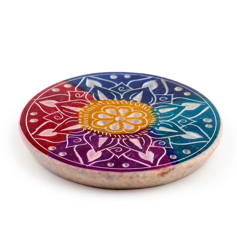 Soapstone Flower Petals Incense Burner Dish - Gift Arch