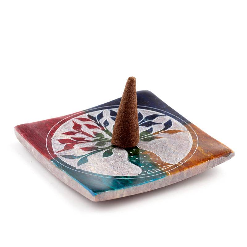 Soapstone Tree of Life Incense Burner Dish - Gift Arch