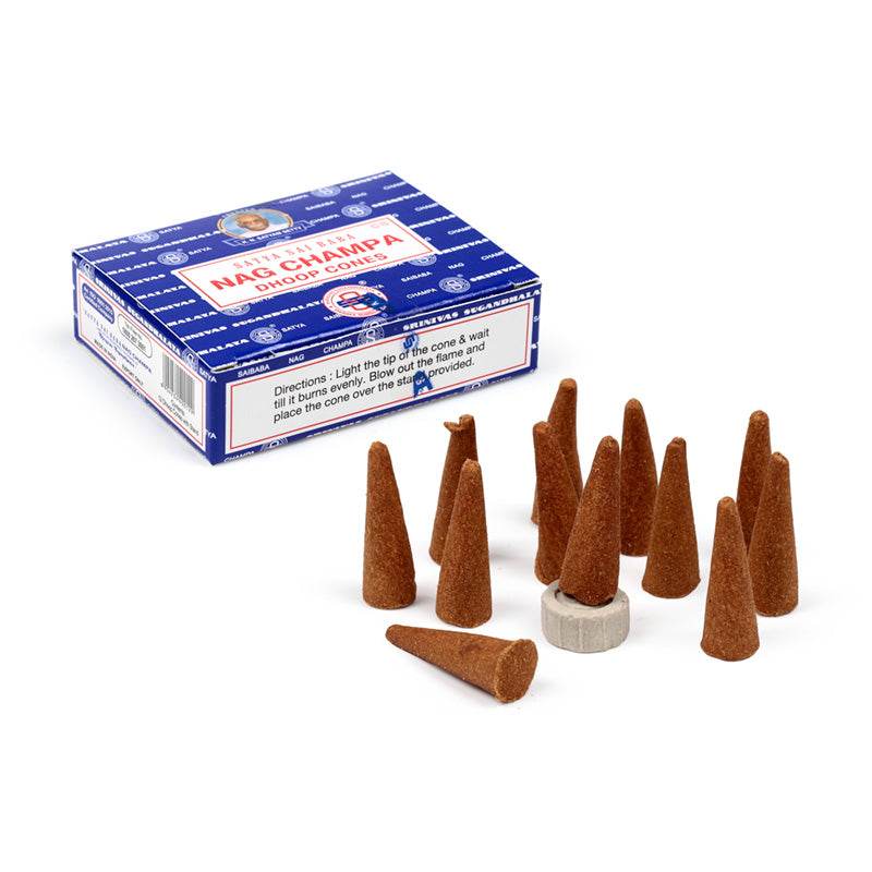 01431 Satya Sai Baba Nag Champa Dhoop Incense Cones - Gift Arch