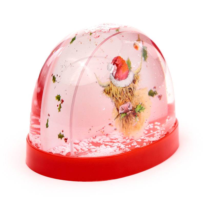 Christmas Jan Pashley Highland Coo Large Glitter Snow Storm - Gift Arch