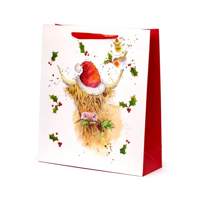 Jan Pashley Christmas Highland Coo Gift Bag Extra Large - Gift Arch