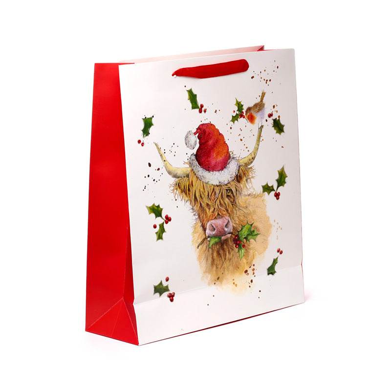 Jan Pashley Christmas Highland Coo Gift Bag Extra Large - Gift Arch
