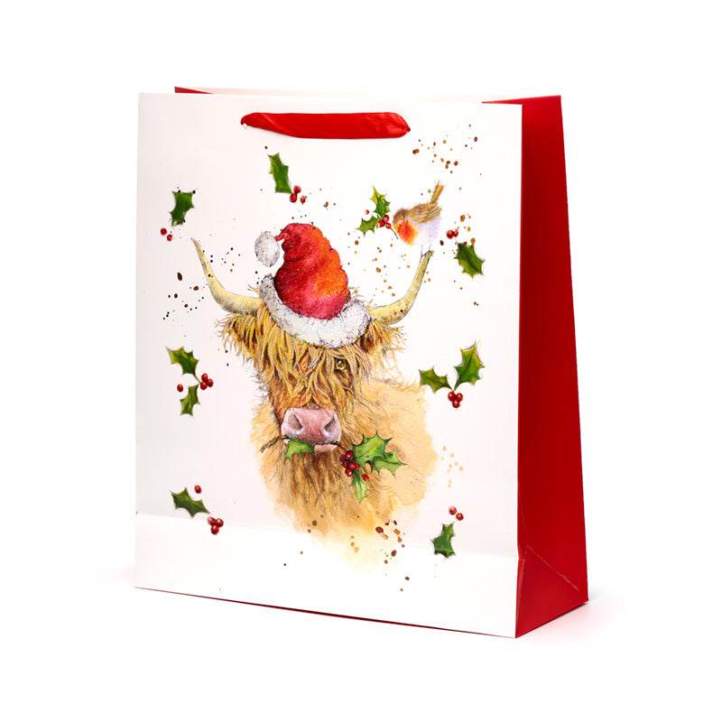 Jan Pashley Christmas Highland Coo Gift Bag Extra Large - Gift Arch