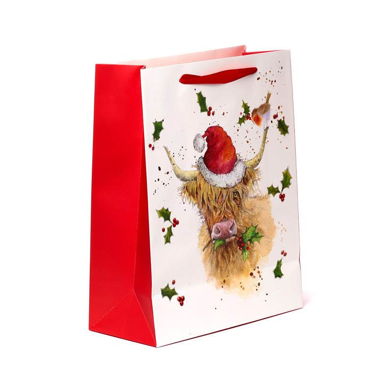 Jan Pashley Christmas Highland Coo Gift Bag Large - Gift Arch