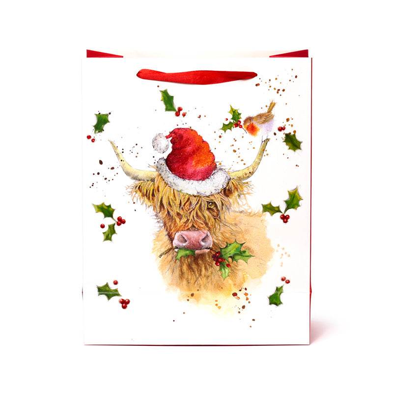 Jan Pashley Christmas Highland Coo Gift Bag Large - Gift Arch