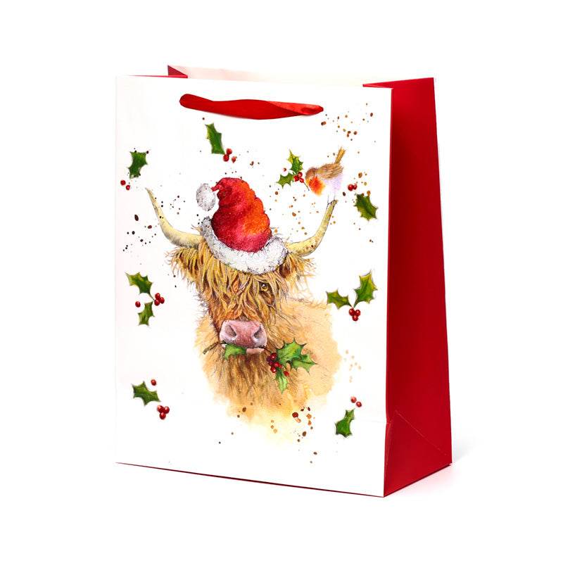 Jan Pashley Christmas Highland Coo Gift Bag Large - Gift Arch