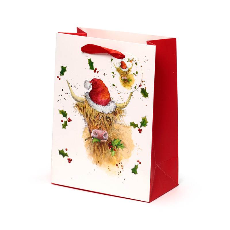 Jan Pashley Christmas Highland Coo Gift Bag Medium - Gift Arch