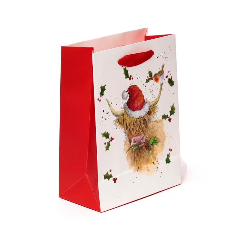 Jan Pashley Christmas Highland Coo Gift Bag Medium - Gift Arch