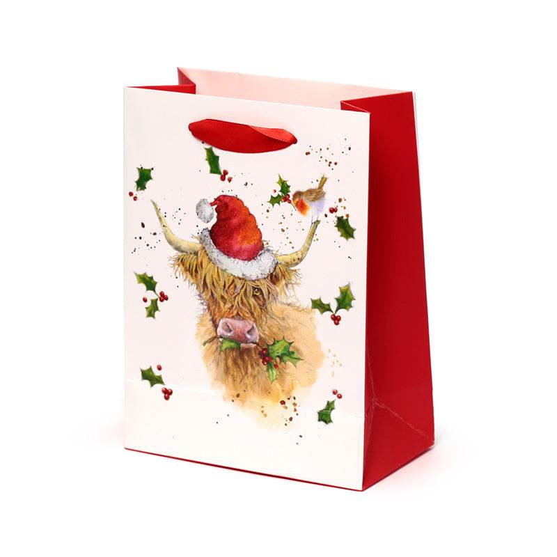 Jan Pashley Christmas Highland Coo Gift Bag Medium - Gift Arch