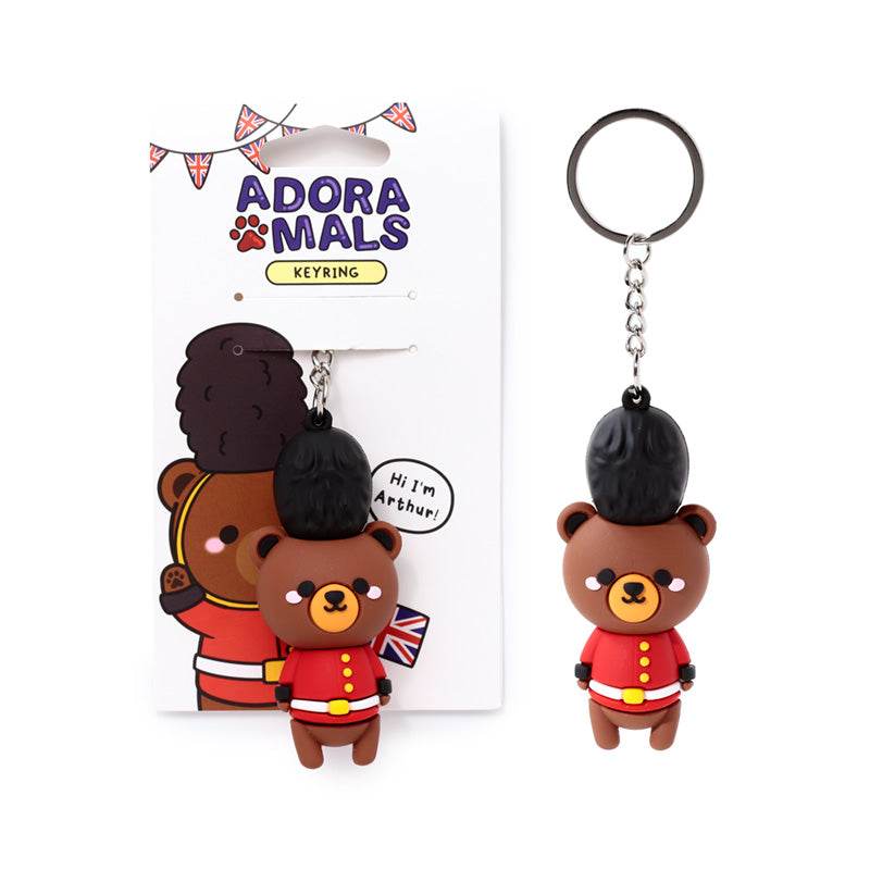 Arthur the Bear London Guardsman 3D PVC Keyring - Gift Arch