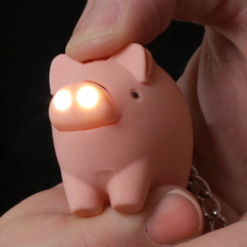 Farmyard LED Cow & Pig Keyring with Sound - Gift Arch