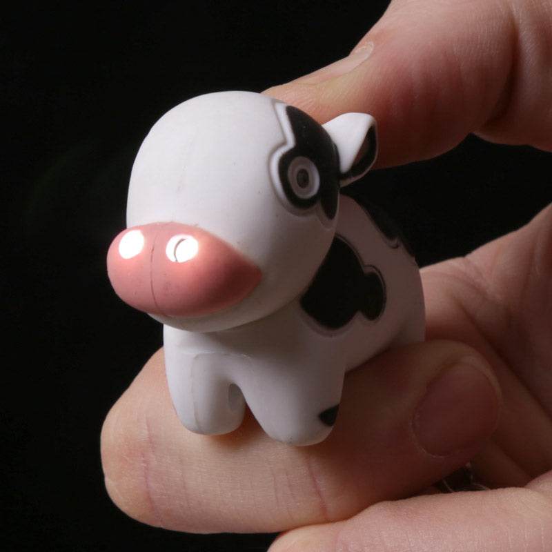 Farmyard LED Cow & Pig Keyring with Sound - Gift Arch