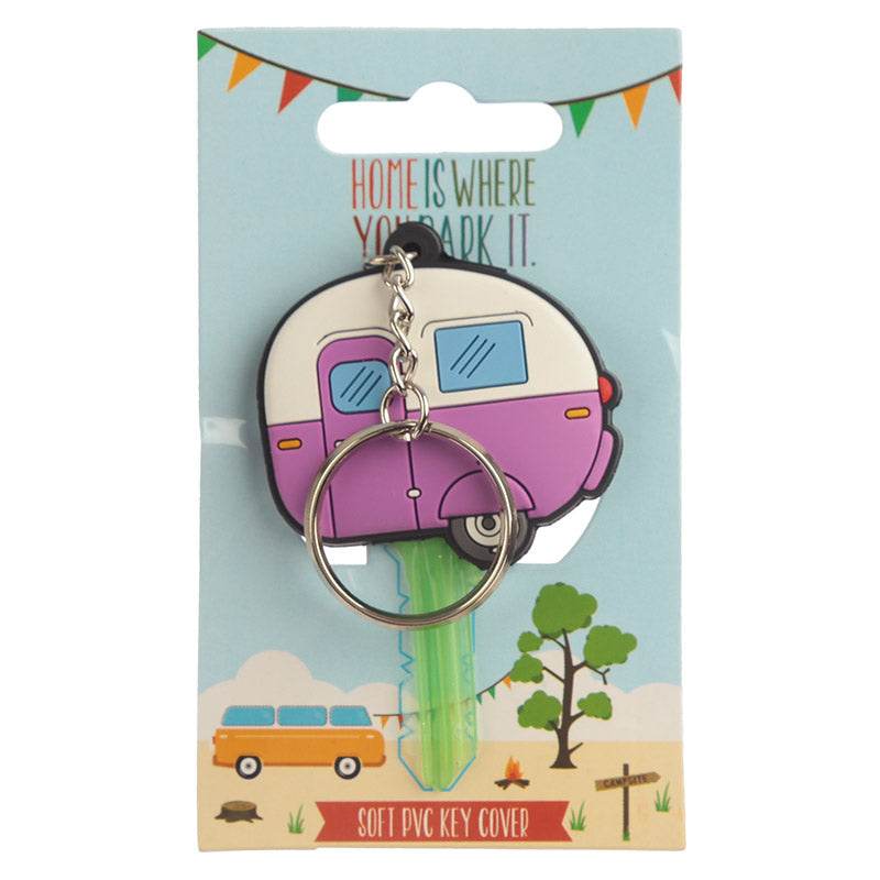 Home is Where You Park It Caravan PVC Key Cover Keyring - Gift Arch