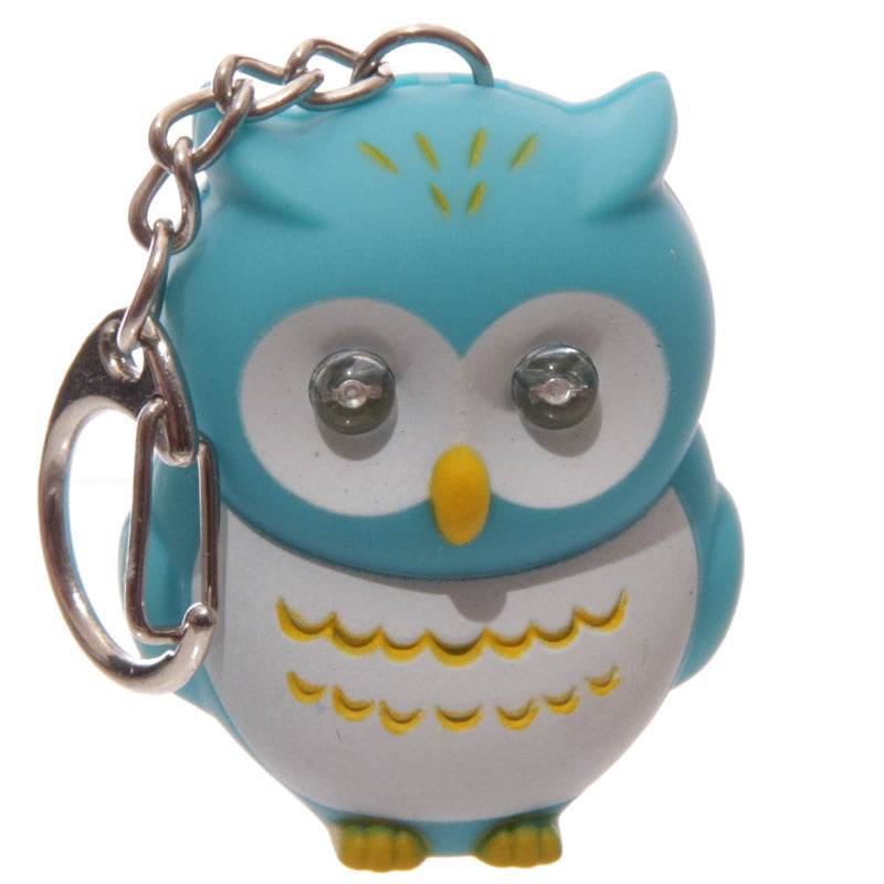 Pink & Blue Hooting Owl LED Keyring with Sound - Gift Arch